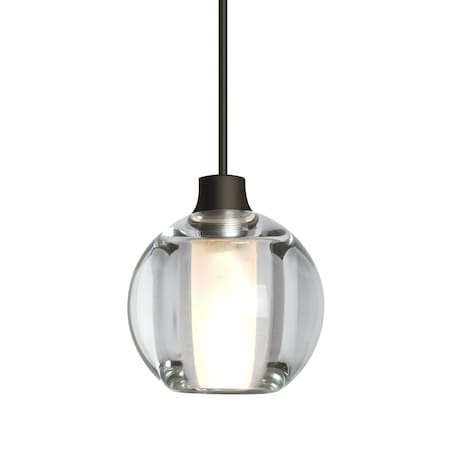 Besa Lighting Boca 5 Cord Pendant, Clear, Bronze Finish, 1x3W LED 1XT-BOCA5CL-LED-BR